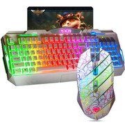 虎猫夜光USB键鼠套装（虎猫X8白鼠标+新盟K39彩虹键盘）